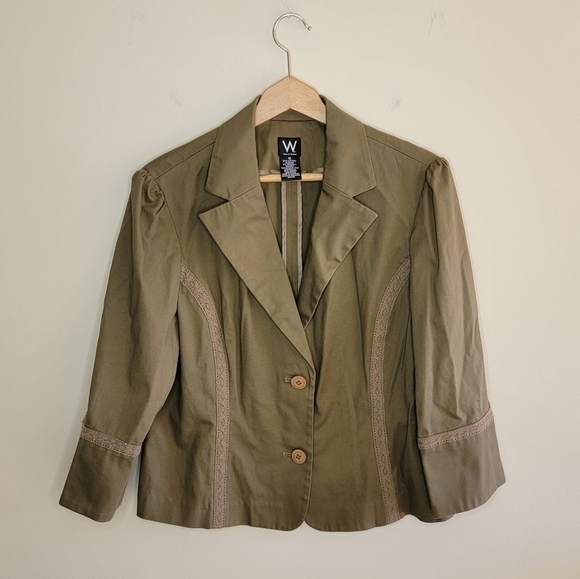 W Work to Weekend | Lace Trim Blazer Size 16 - Picture 6 of 6